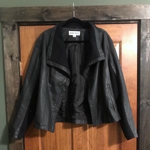 Ava & Viv Black Leather Jacket Size 0X